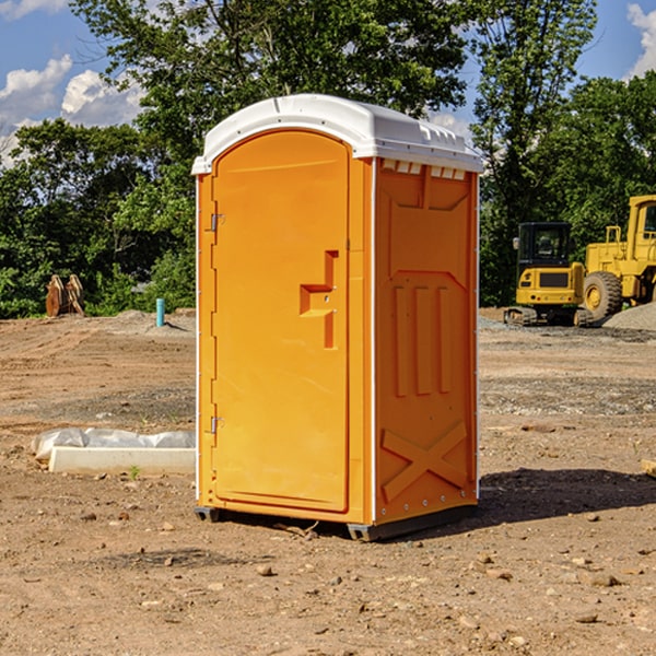 how often are the portable restrooms cleaned and serviced during a rental period in Laurel OH